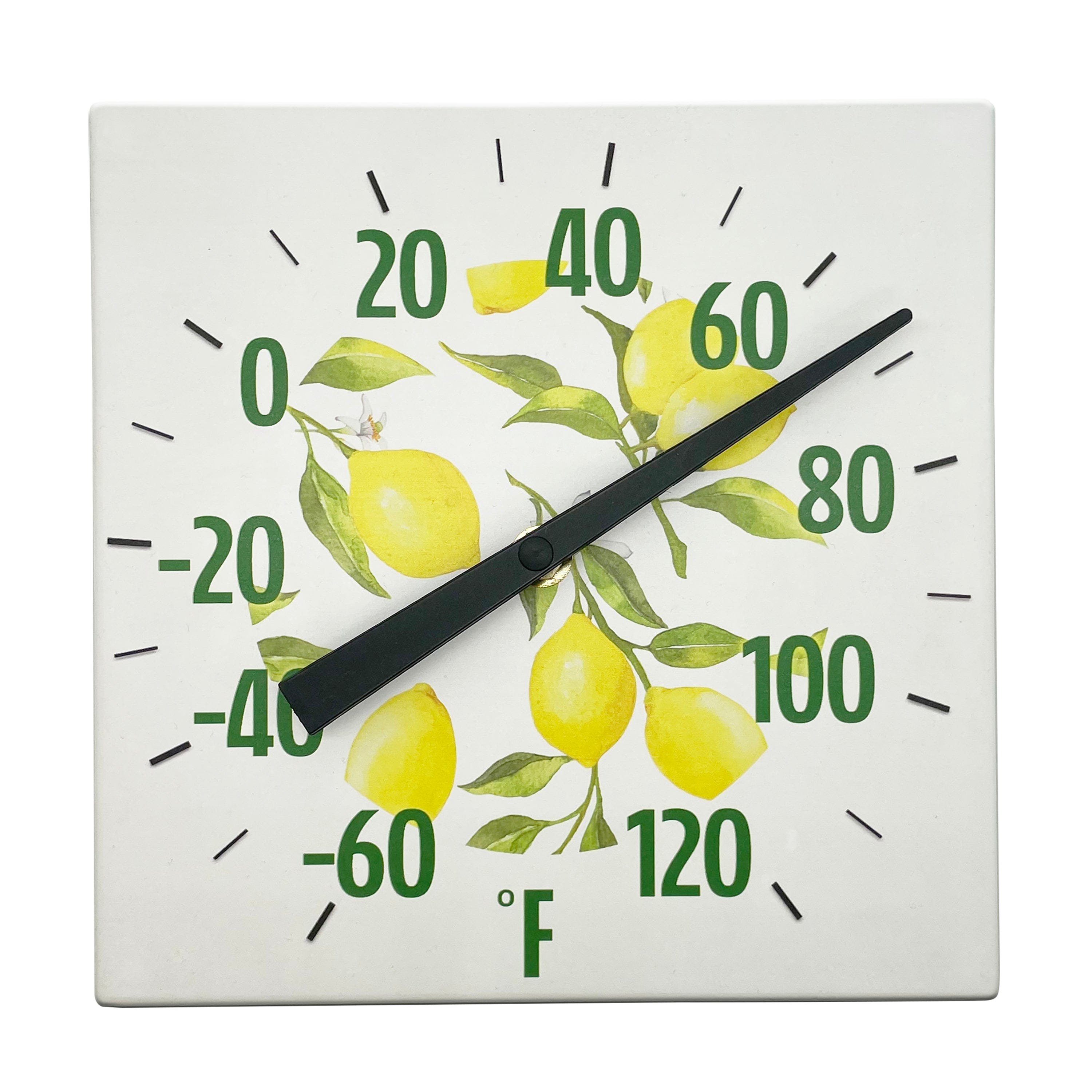 Ceramic Lemon Pattern Tabletop and Hanging Decorative Thermometer