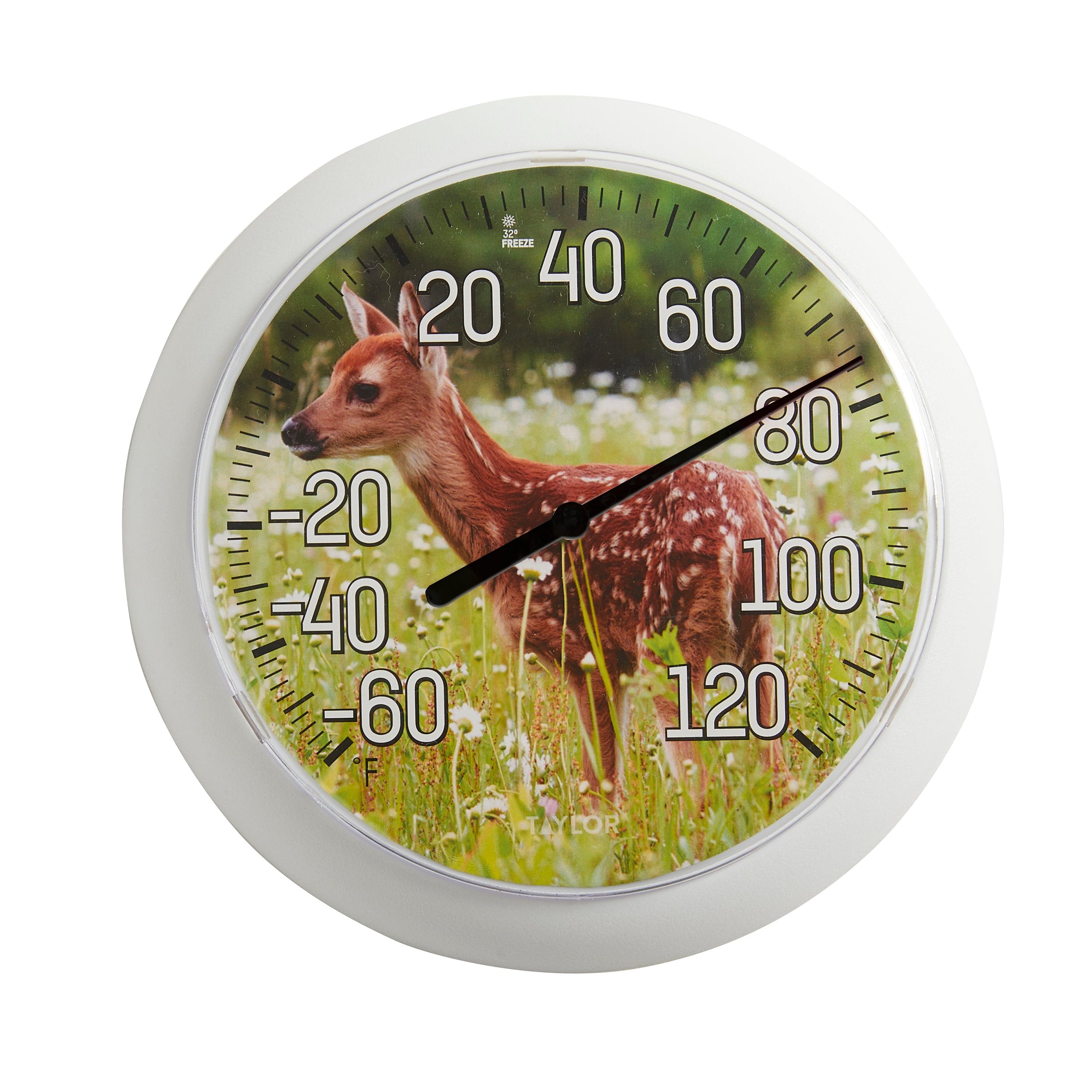 8.5" Sweet Fawn Indoor Outdoor Dial Decorative Thermometer