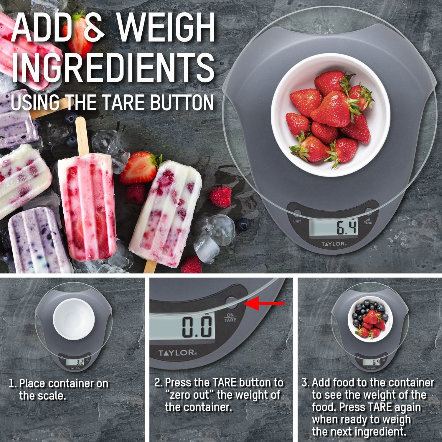 Báscula de cocina digital multiusos