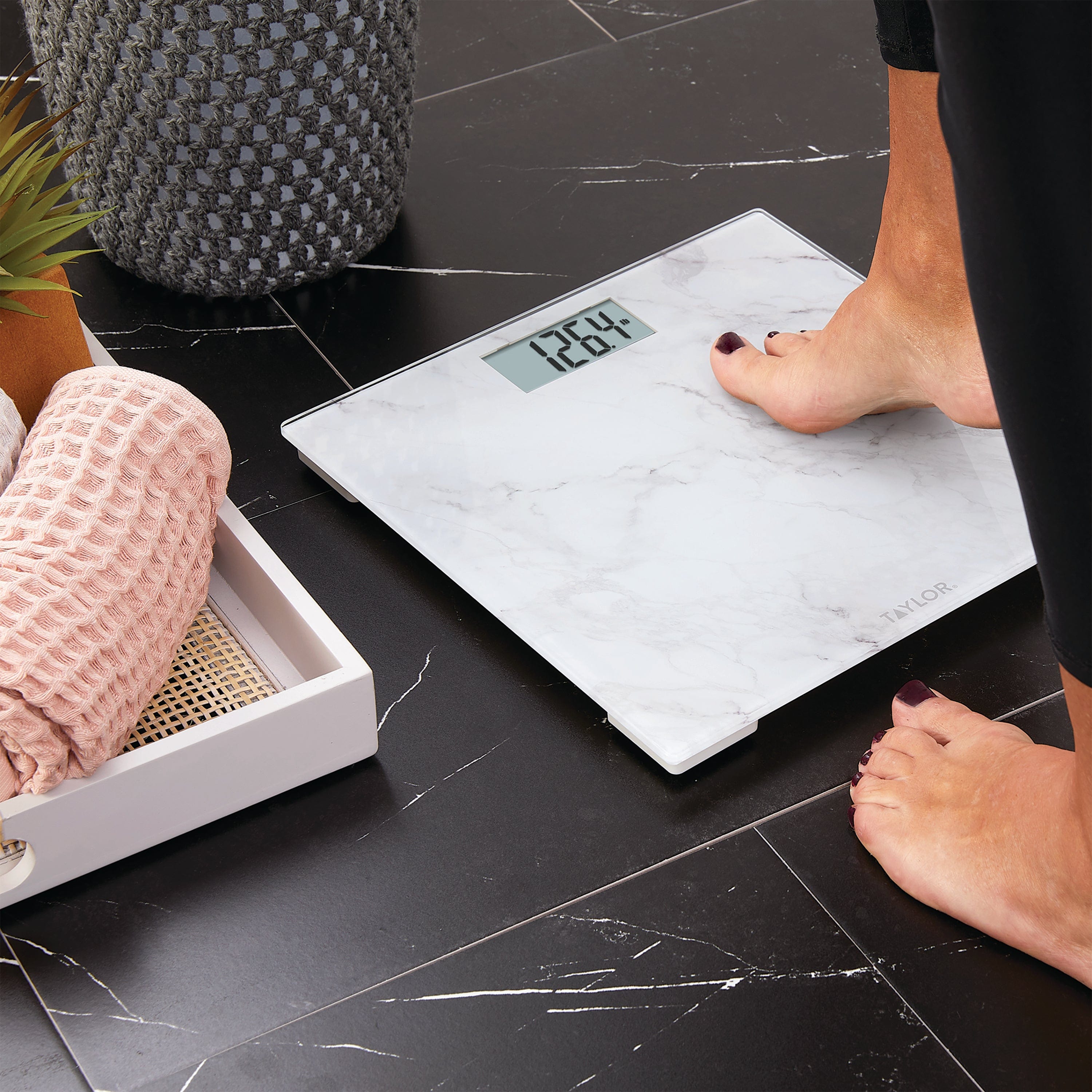 Digital Glass Scale with Photoreal Marble Design