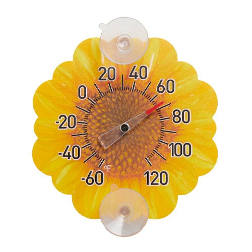 Silicone Suction Cup Thermometer, Yellow Sunflower