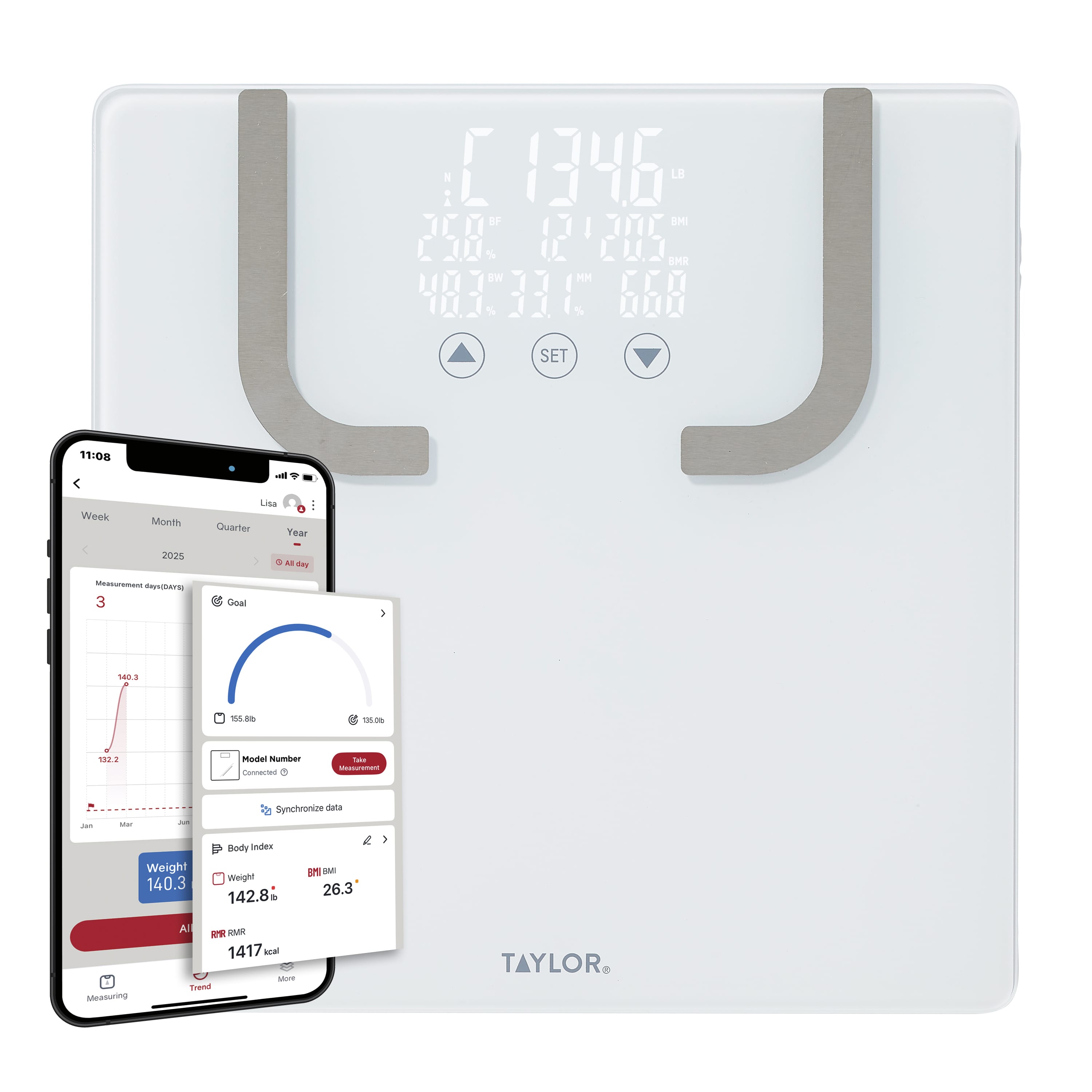 Smart Body Composition Scale with Quick-view display and Precision Hub App