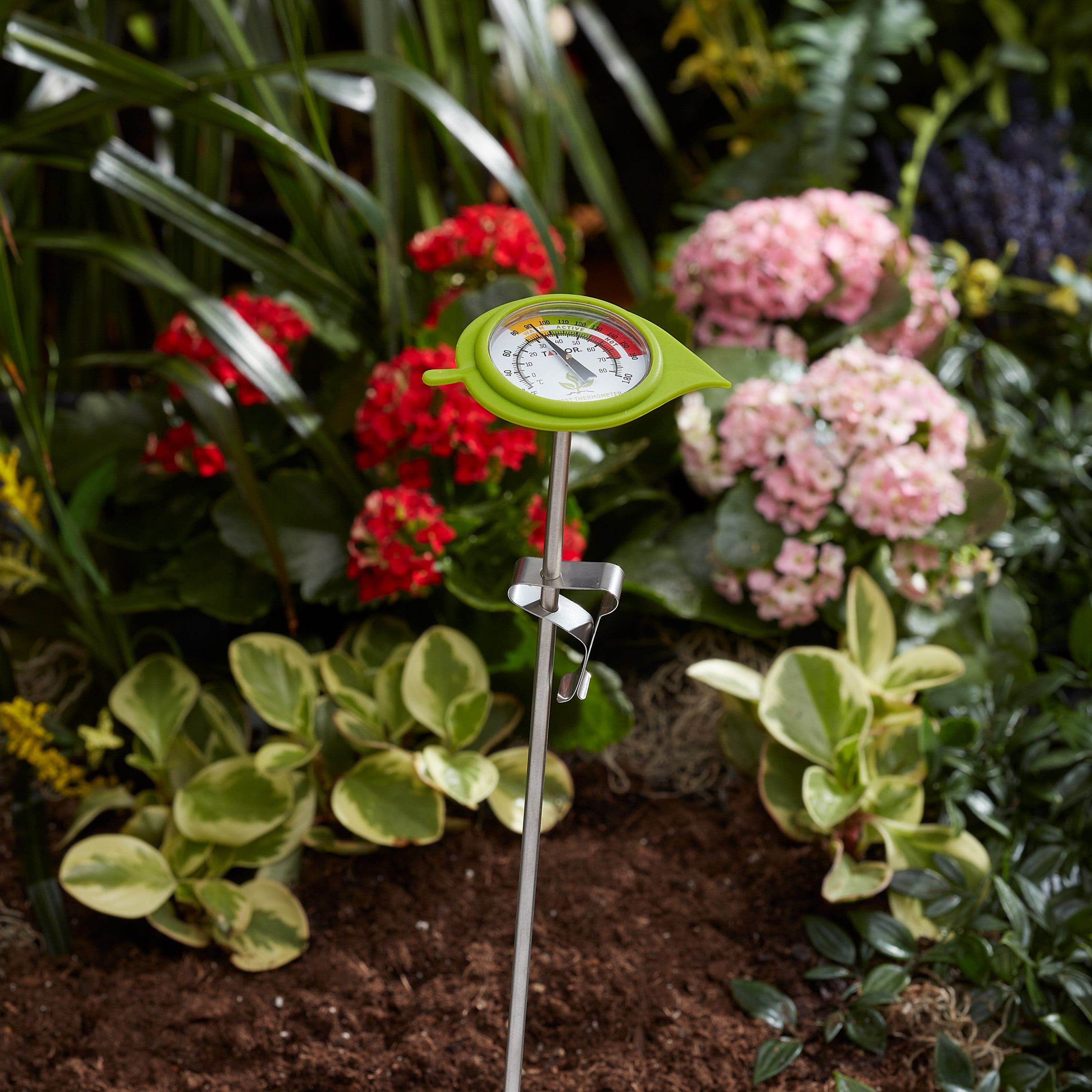 Compost Thermometer with Decorative Leaf Guard
