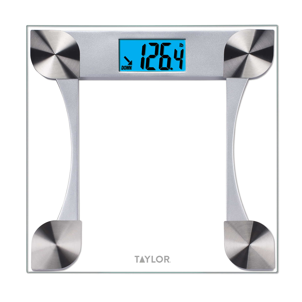 Glass Digital Bathroom Scale, 440lb Capacity & Blue Backlit
