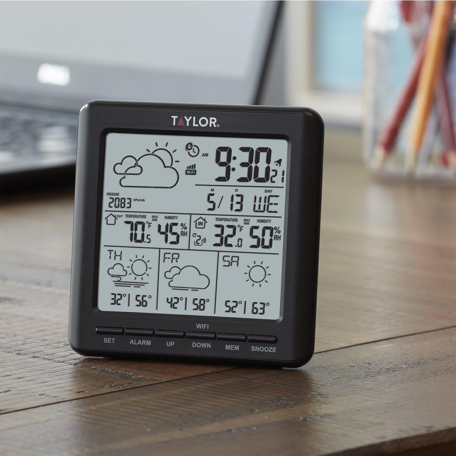 Digital Thermometer Hygrometer Indoor Outdoor Temperature Humidity Meter  C/F LCD Display Sensor Probe Weather Station