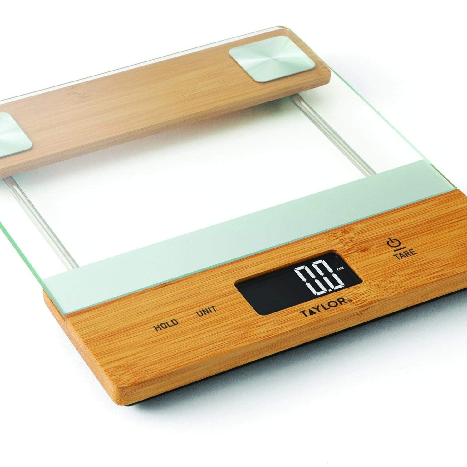 Bamboo/Glass Platform Kitchen Scale – Taylor USA