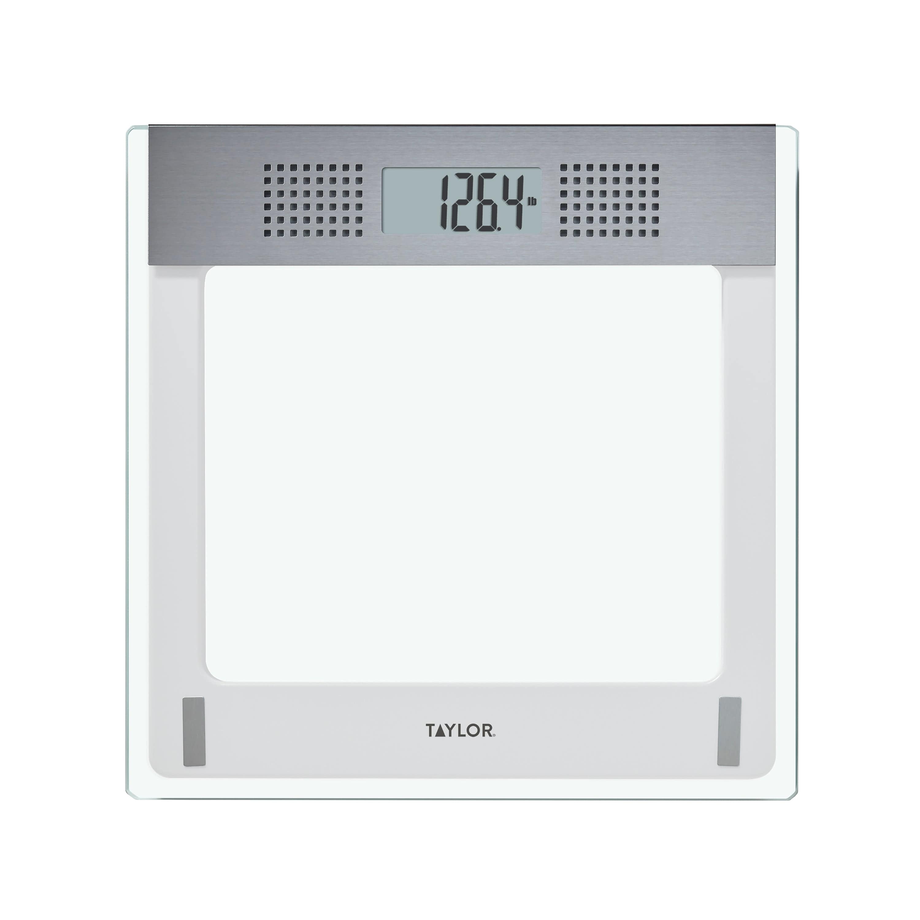 Taylor Precision Products Digital Bathroom Talking Scale, Clear Glass