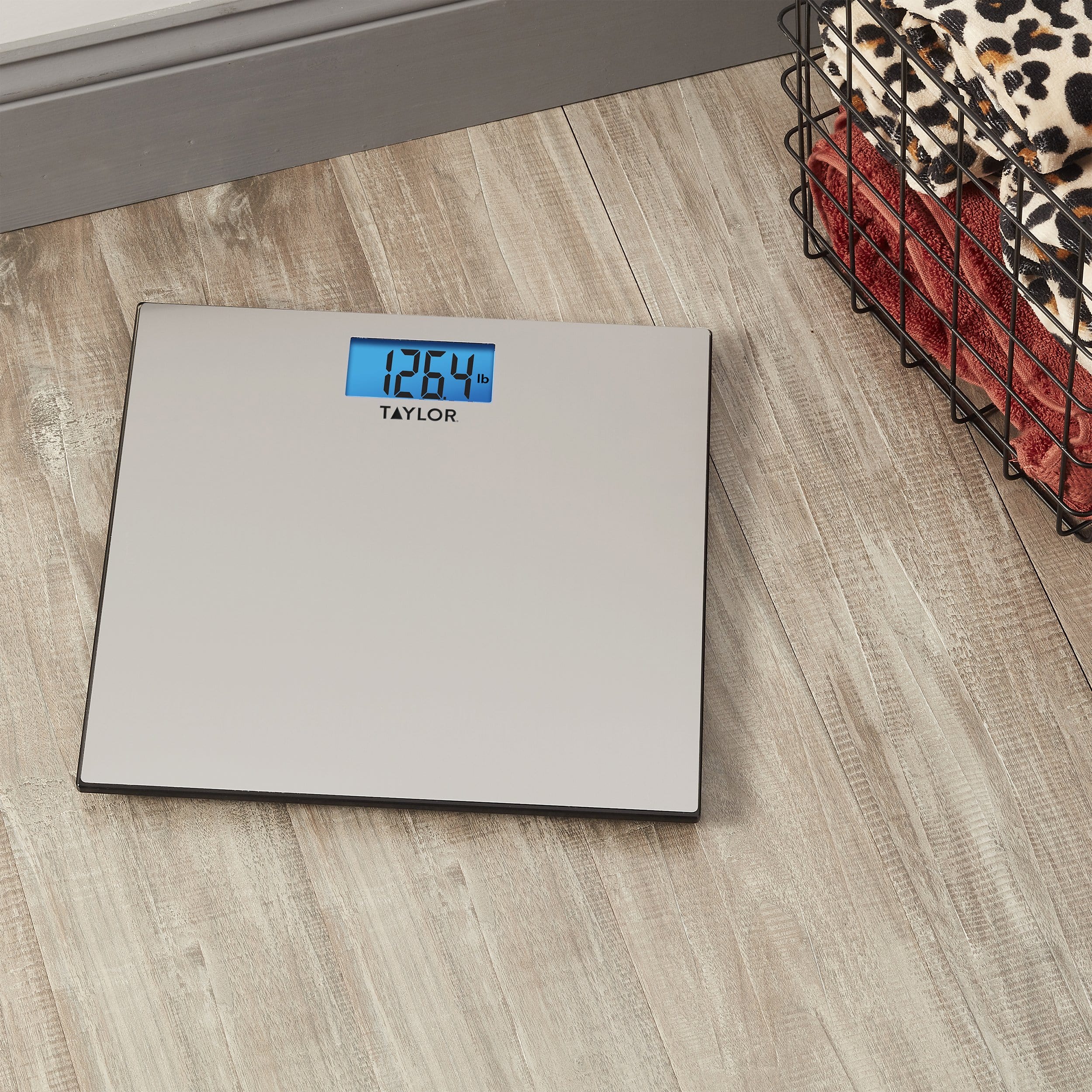 Taylor 7403 Digital Brushed Stainless Steel Bathroom Scale, Silver