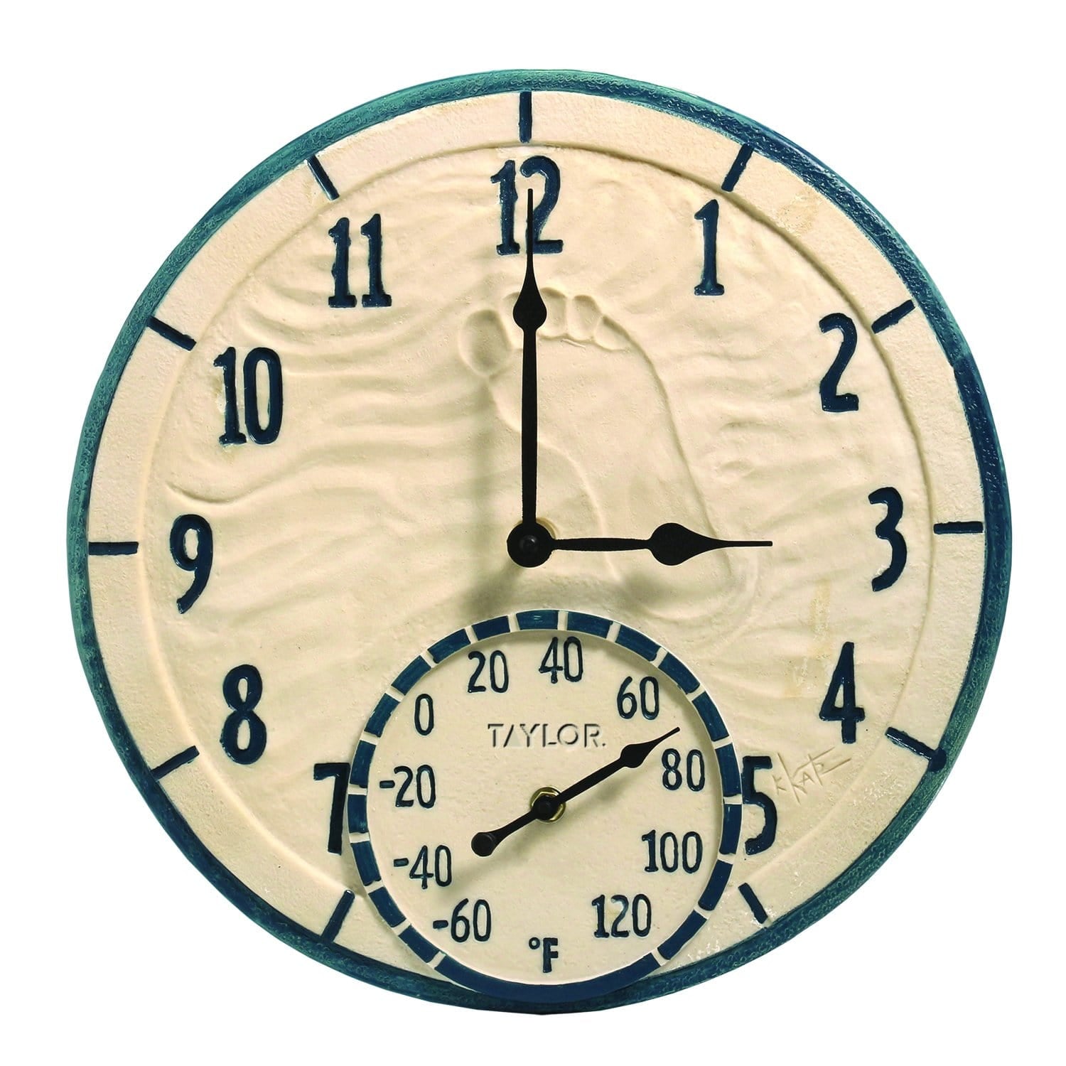 14" By the Sea Clock with Thermometer