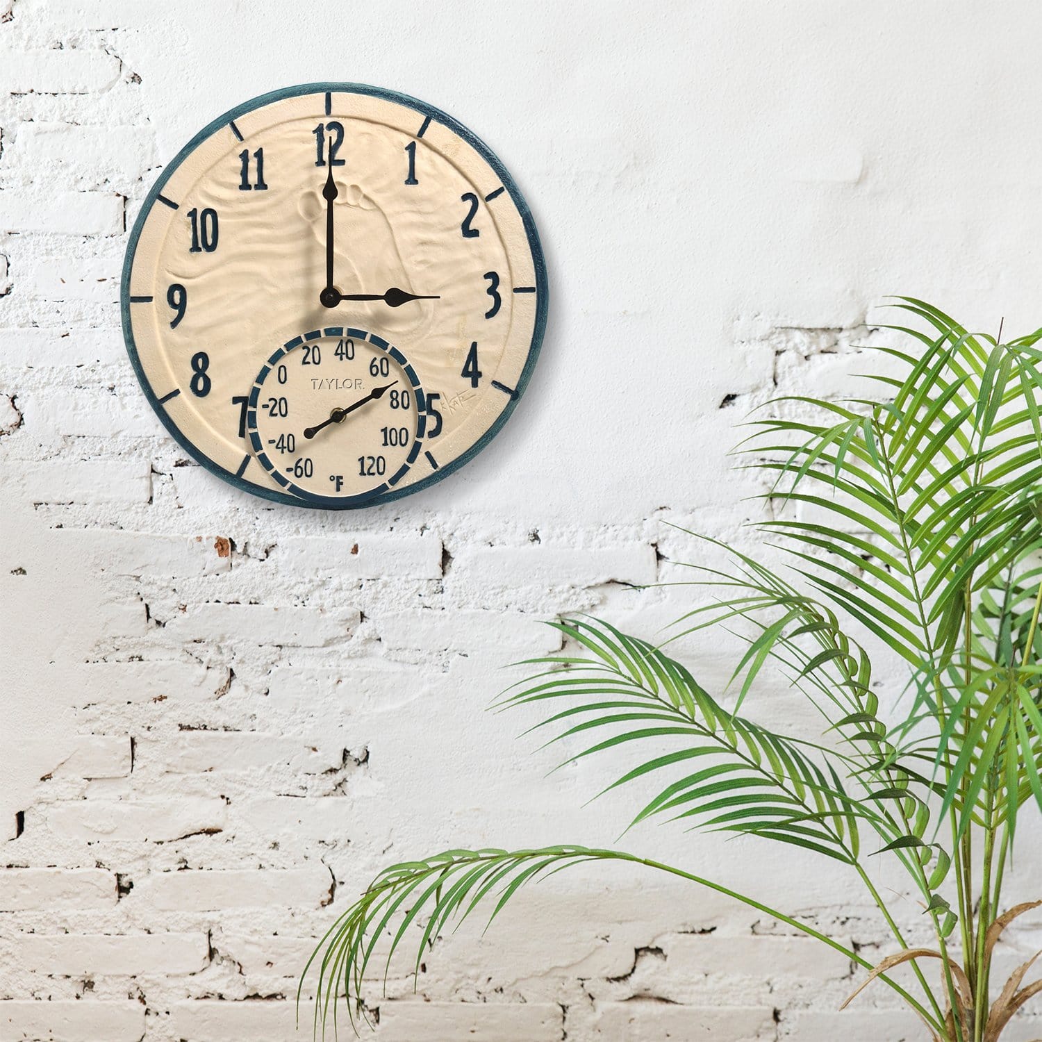 14" By the Sea Clock with Thermometer