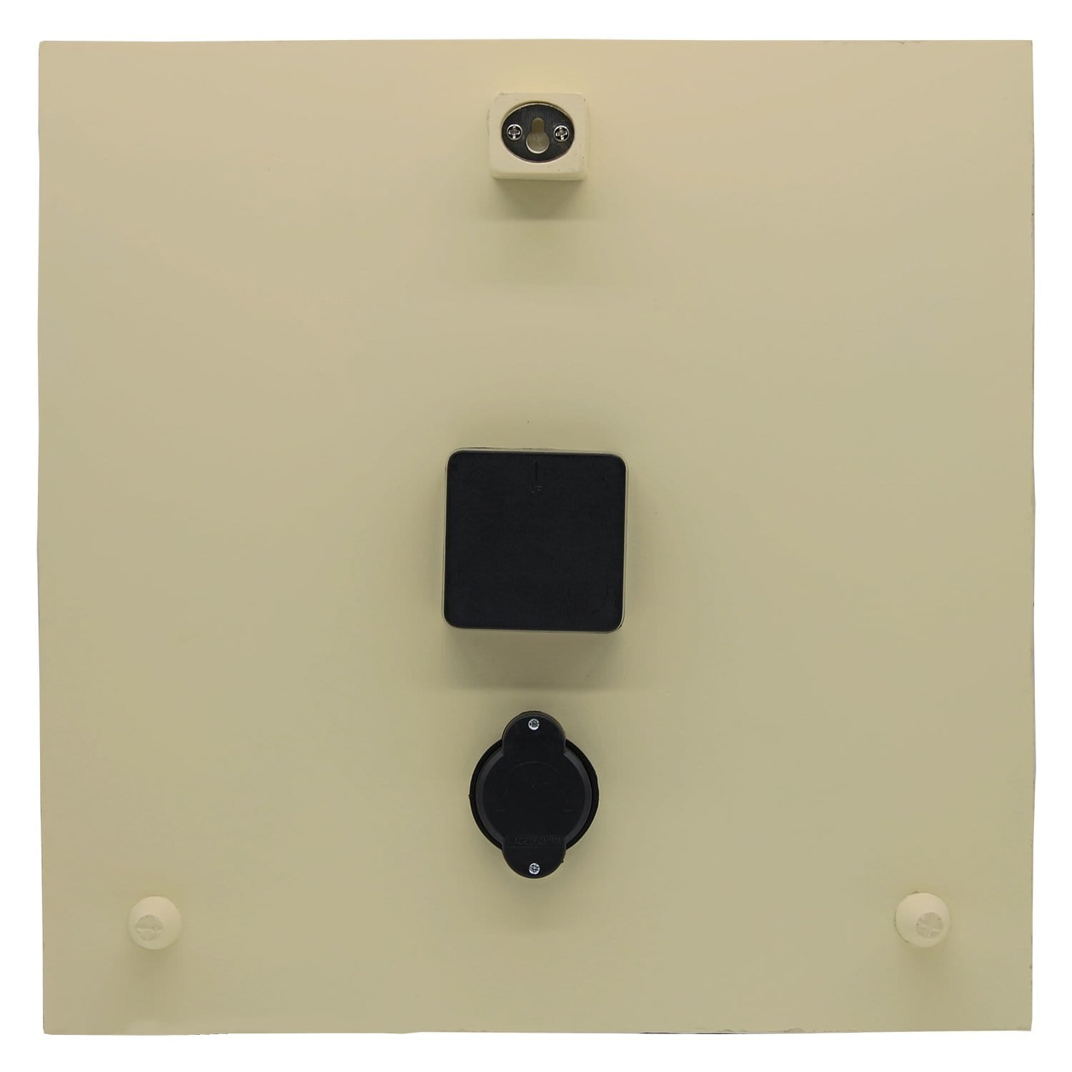 Reloj de madera de haya pintada de 14" con termómetro