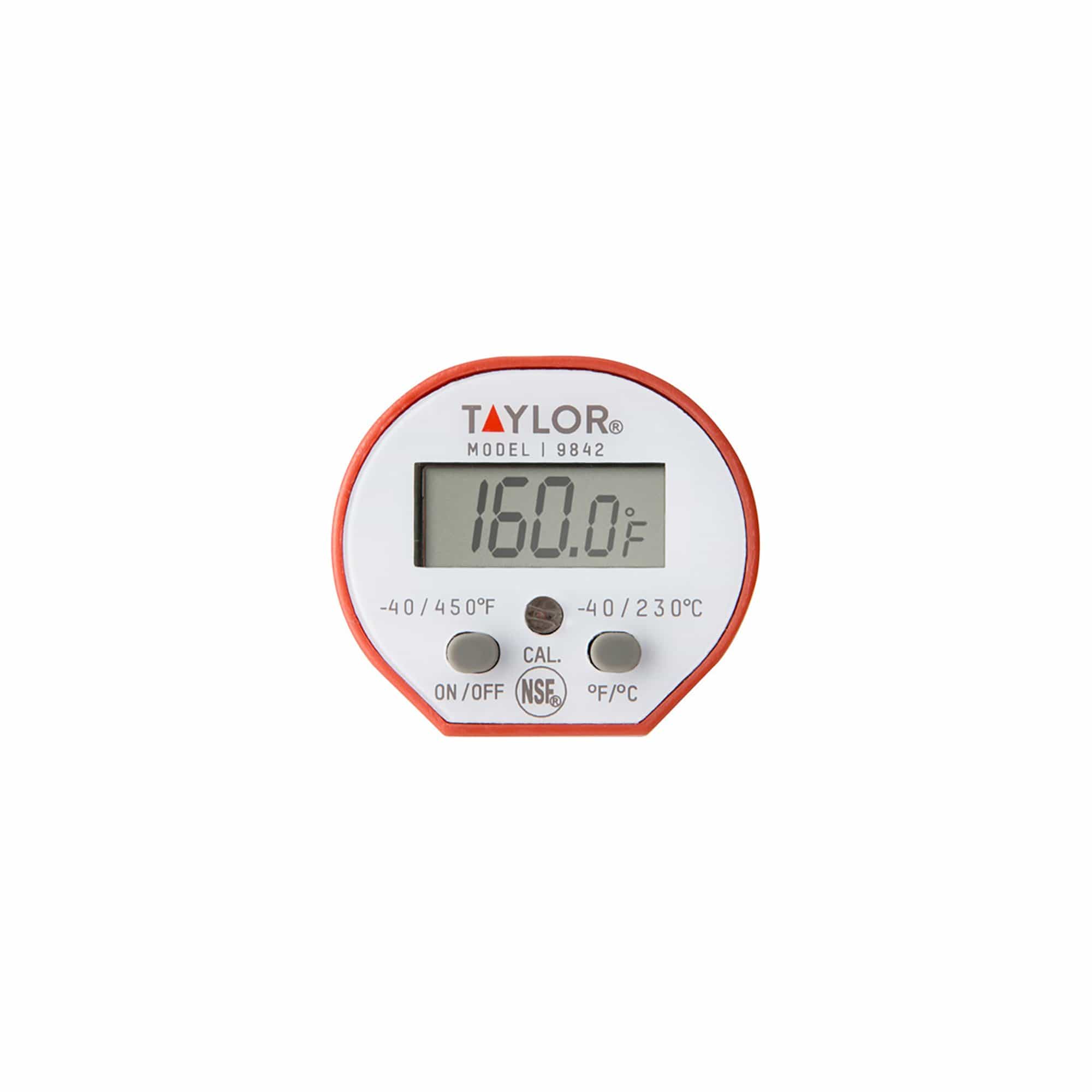 Taylor 9840RB 4 5/8 Digital Pocket Probe Thermometer with Rubber Boot