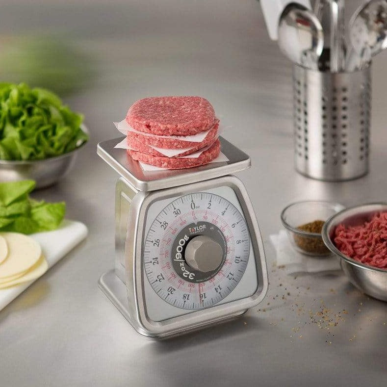Taylor Stainless Steel Analog Kitchen Scale and Food Scale, 11 lb