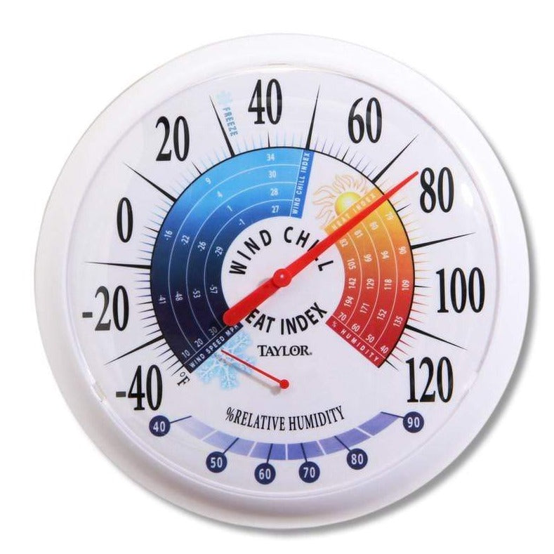 13.25" Wind Chill/Heat Index Thermometer & Hygrometer