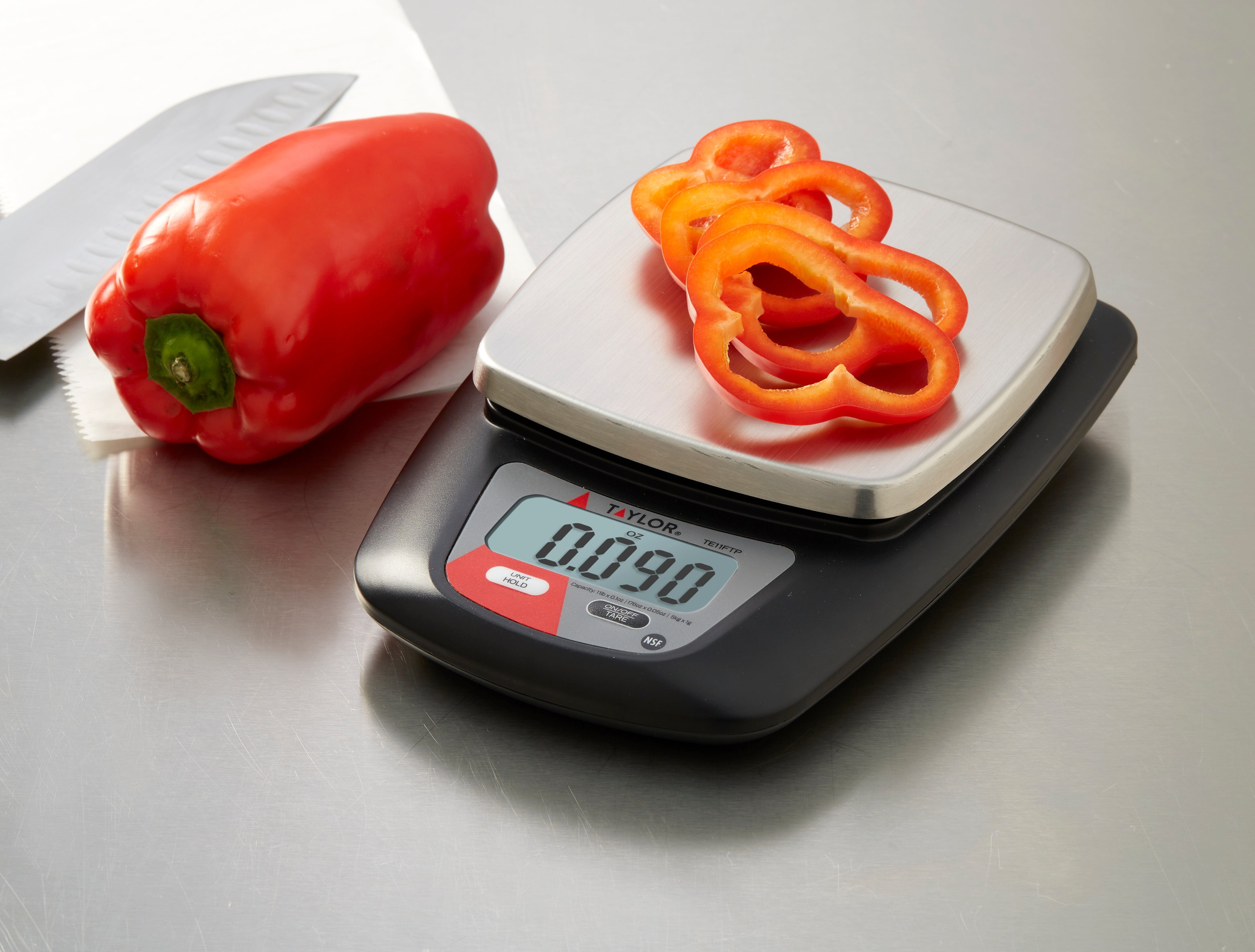 Báscula digital comercial para control de porciones, capacidad de 11 lb