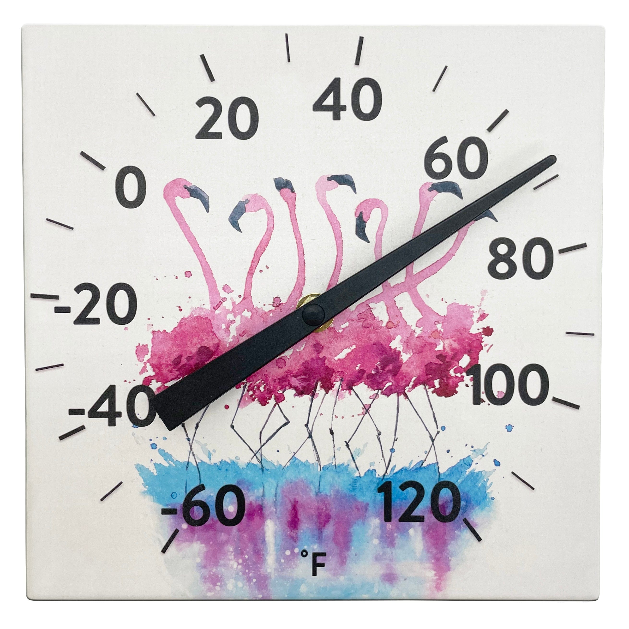 Ceramic Flamingo Tabletop and Hanging Decorative Thermometer