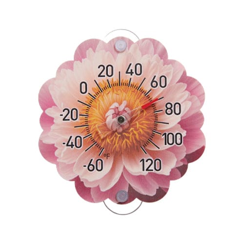 Silicone Suction Cup Thermometer, Pink Peony
