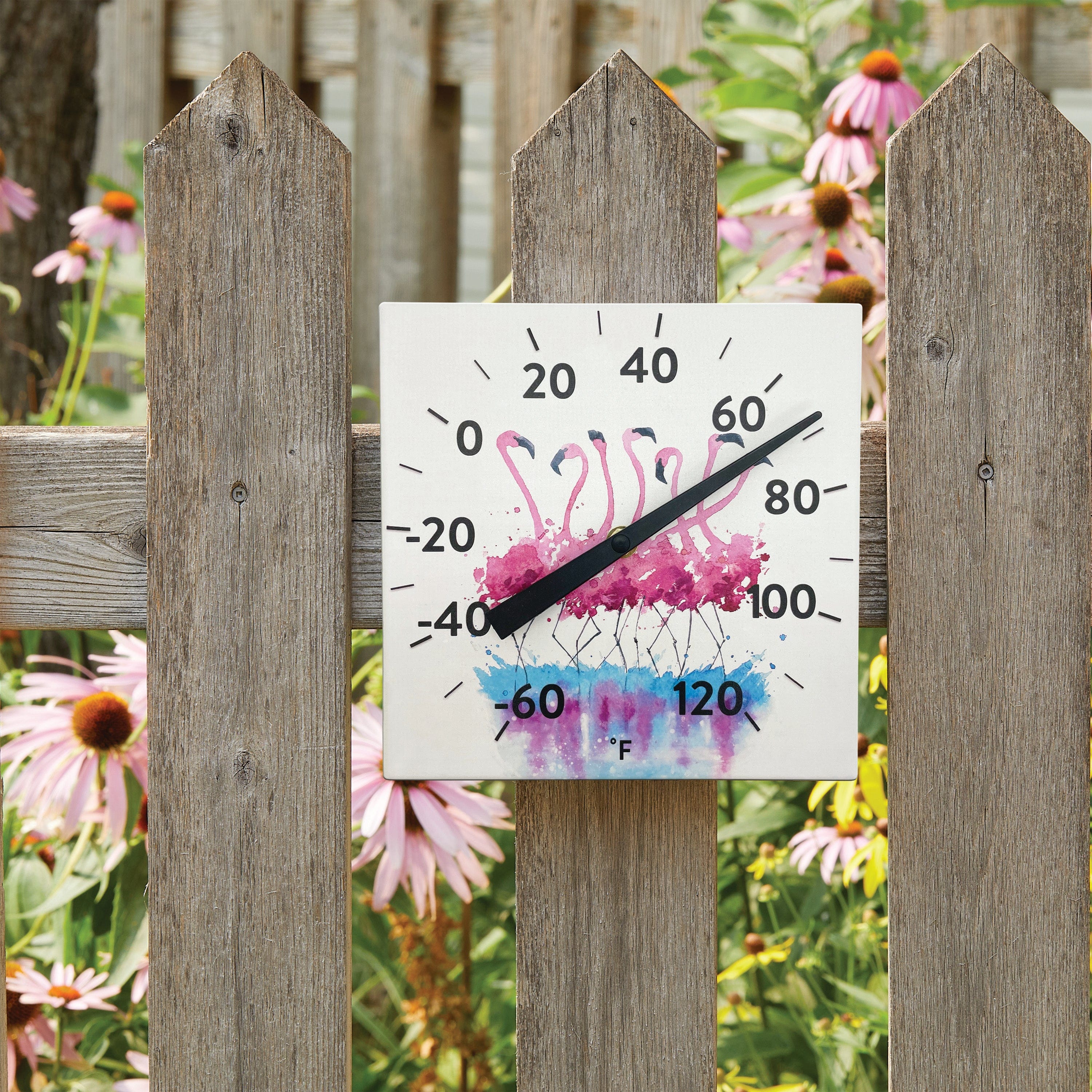 Ceramic Flamingo Tabletop and Hanging Decorative Thermometer