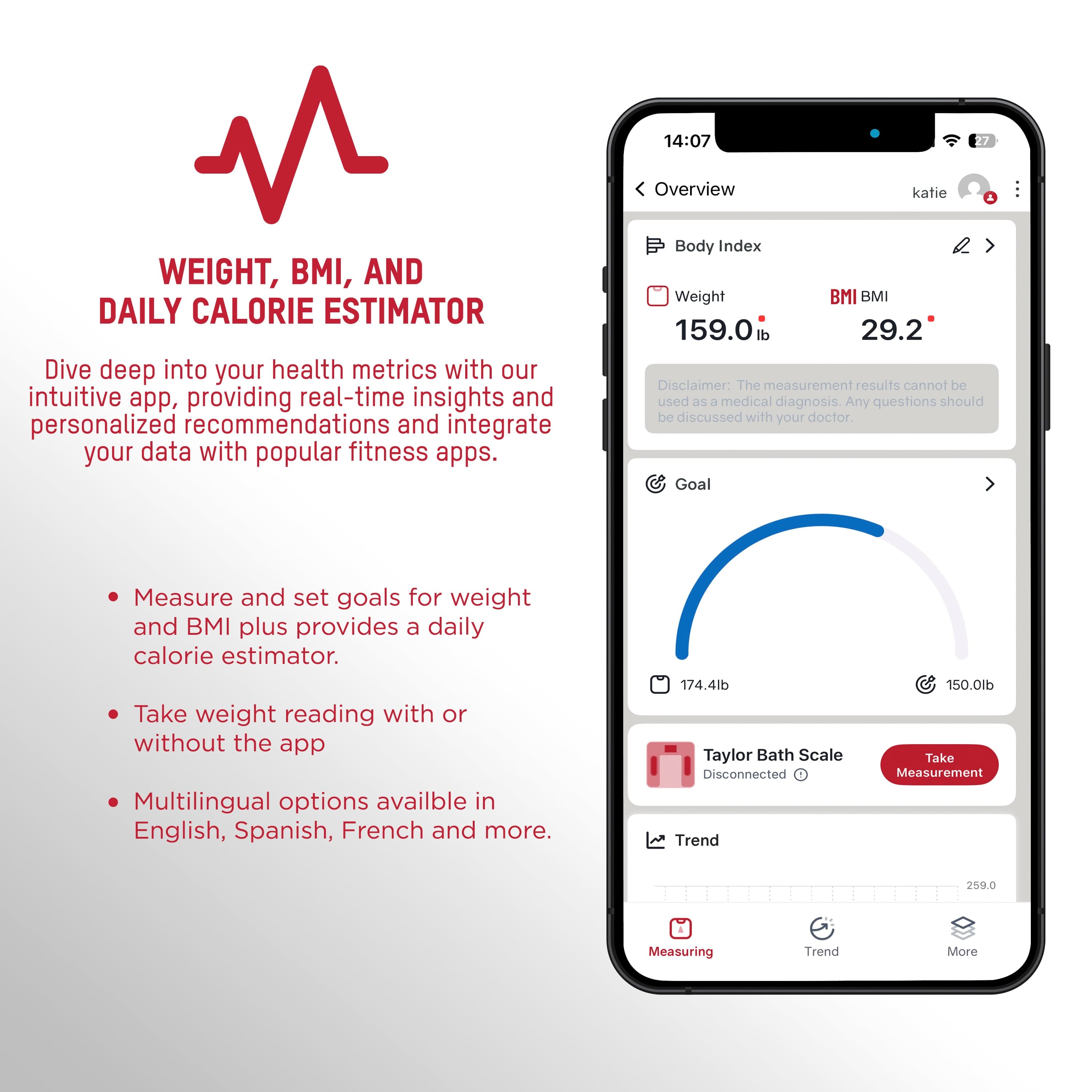 Smart Weight Tracking Scale with Precision Hub App