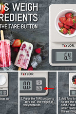 Taylor 3817R Portion Control Scale, Digital, 11 lb x .1 oz., Red - Win Depot