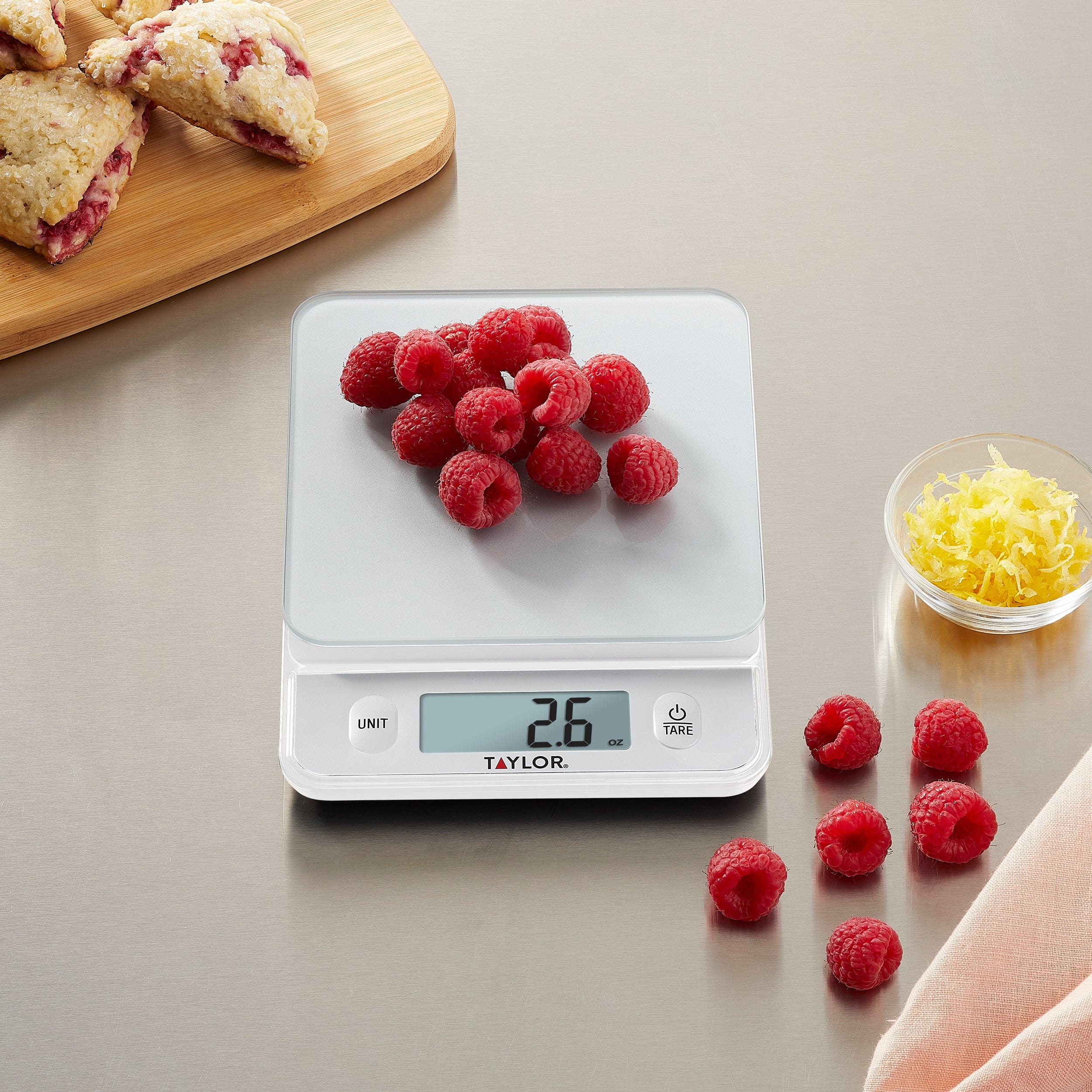 Glass Digital Kitchen Scale, Silver Taylor USA