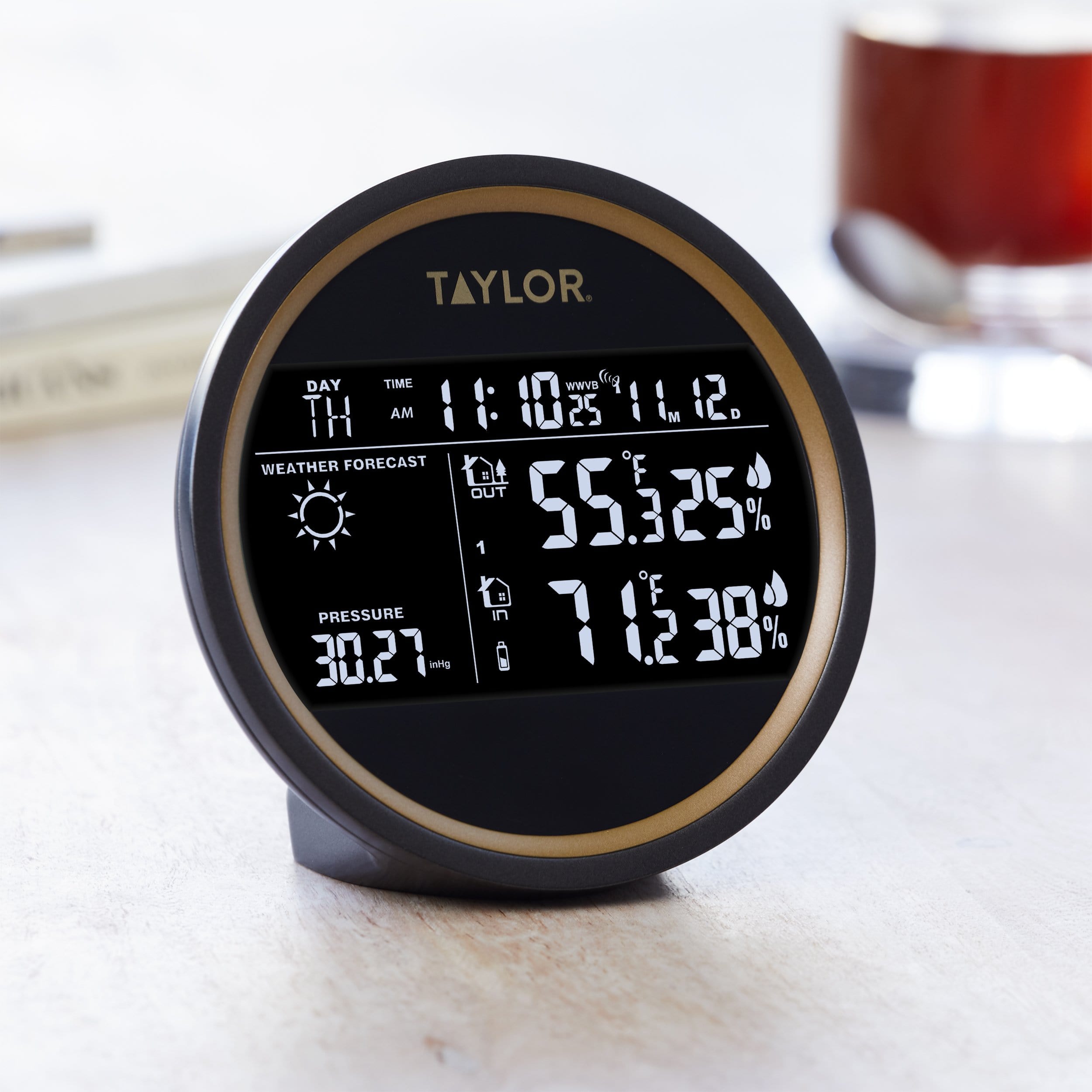 Digital Round Weather Forecaster with LED – Taylor USA