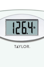 Taylor 7506 13 x 11 3/4 400 lb. Digital Glass Chrome Bathroom Scale with  LCD Display
