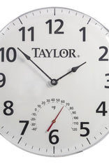 Large Metal 18 Inch Indoor Outdoor Home Patio Wall Clock Hygrometer Temperature  Gauge, 1 unit - Metro Market